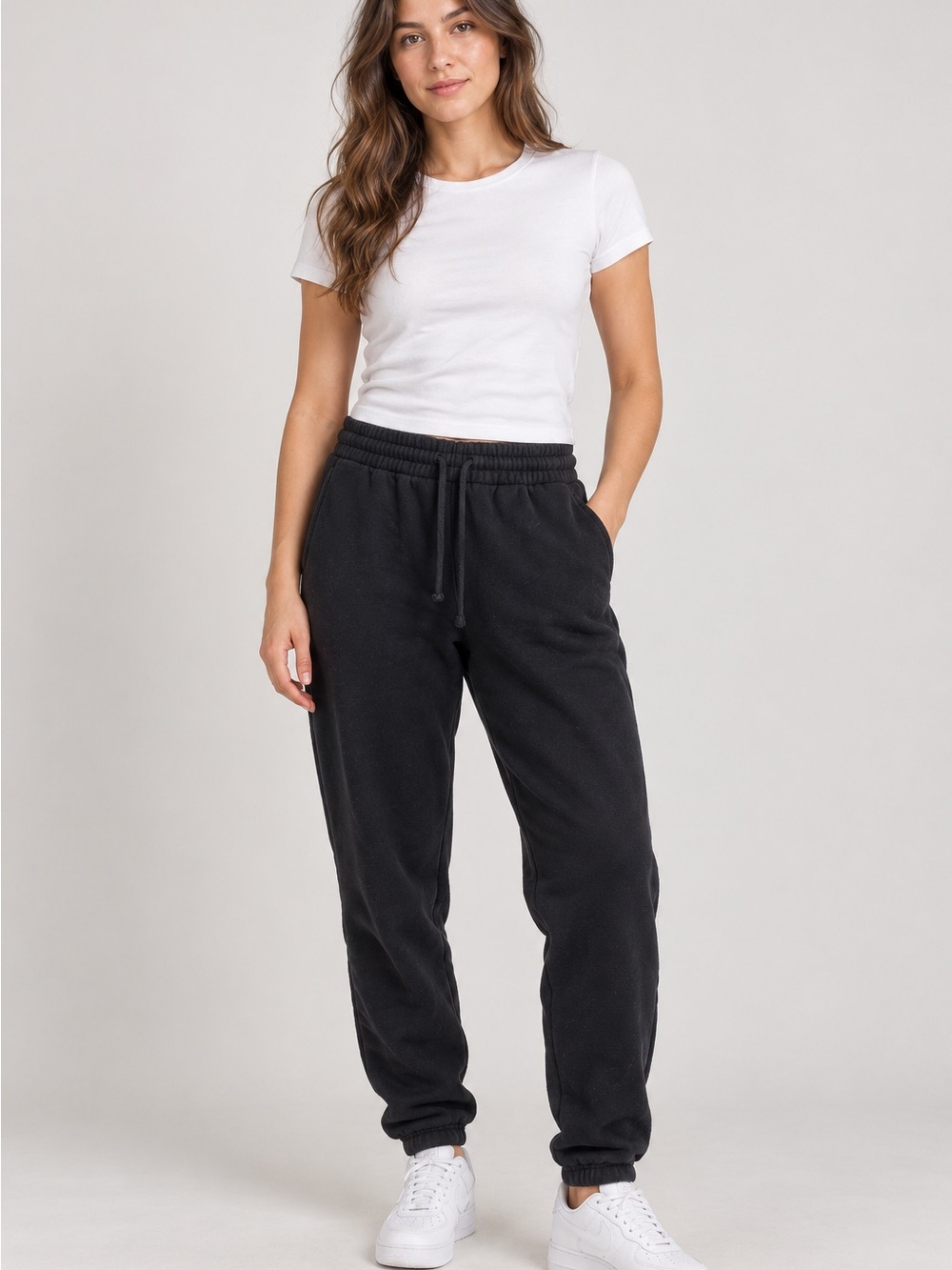 TNA Black Cozy Fleece Jogger Pants - Women's